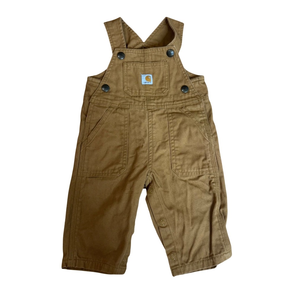 Carhartt Overalls Kids Canvas Bib Dungarees Brown 3M